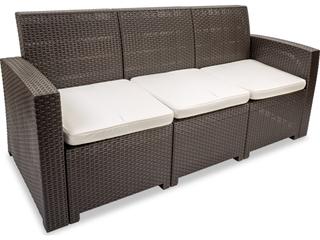 Hospitality Rattan Outdoor Plastique Chocolate Cushion Sofa