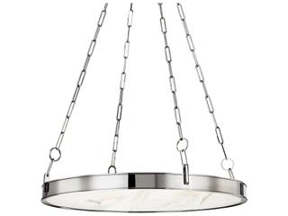 Hudson Valley Kirby 1-Light Polished Nickel White LED Round Chandelier