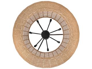 Hinkley Luca 7-Light Black Camel Rattan Candelabra Chandelier