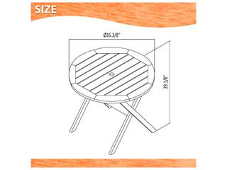 International Home Miami Amazonia Ricard Eucalyptus 3 Piece Outdoor Round Dining Set with Black Aluminum Chairs