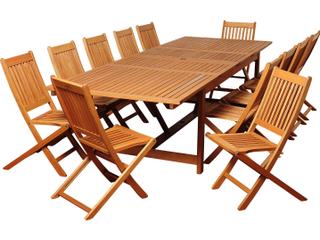 International Home Miami Amazonia Eucalyptus Rectangular 13 Piece Extendable Barrett Outdoor Dining Set