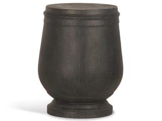 Hudson Round Concrete End Table in Charcoal