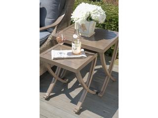 Inspired Visions Madison Cobblestone Aluminum Rectangular End Table