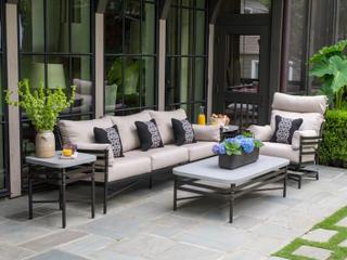 Inspired Visions Lancaster Golden Penny Aluminum Cushion Lounge Set