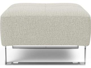 Innovation Deluxe Excess Mixed Dance Natural Chrome Silver Upholstered Ottoman