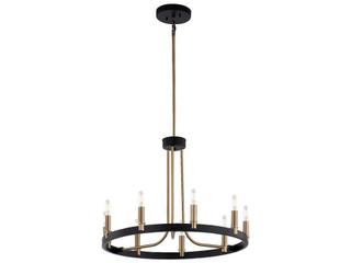 Justice Design Group 9-Light Matte Black Brass Chandelier