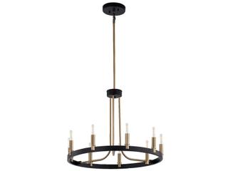 Justice Design Group 9-Light Matte Black Brass Chandelier
