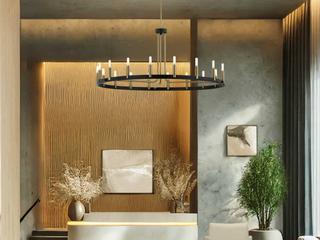 Justice Design Group 18-Light8-Light Matte Black Brass Chandelier