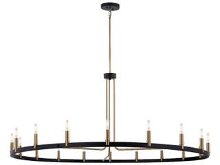 Justice Design Group 18-Light8-Light Matte Black Brass Chandelier