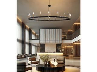 Justice Design Group 18-Light8-Light Matte Black Brass Chandelier