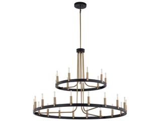 Justice Design Group 27-Light Matte Black Brass Tiered Chandelier