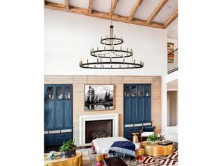 Justice Design Group 45-Light Matte Black Brass Tiered Chandelier