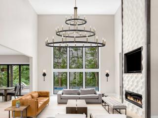 Justice Design Group 45-Light Matte Black Brass Tiered Chandelier