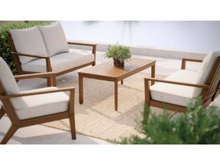 Jensen Outdoor Furniture Foundations Ipe IPEFoundations IPE Mosaic 50" x 25" Rectangular Coffee Table