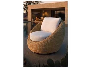 Jensen Outdoor Velo Swivel Chair w/ Seat & Back Cushion