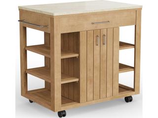Jensen Outdoor Foundations Sage Teak Serving Buffet with Quartz Top/ Silica