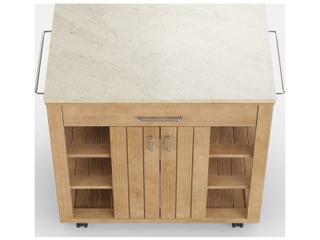 Jensen Outdoor Foundations Sage Teak Serving Buffet with Quartz Top/ Silica