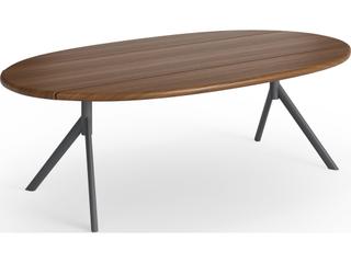 Jensen Outdoor Furniture Foundations IPE Arc 47" x 24" Coffee Table with LPE Top/ Slate
