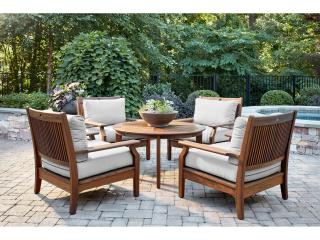 Jensen Outdoor Furniture Opal IPE Lounge Chair with Low Back Cushions