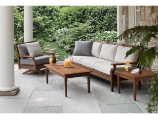 Jensen Outdoor Furniture Opal IPE Swivel Rocker with Hi Back Cushions
