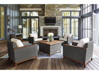 Jensen Outdoor Furniture Coral IPE Swivel Rocker Chair /Gray