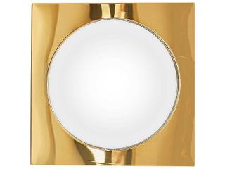 Jonathan Adler Globo Polished Brass Square Wall Mirror