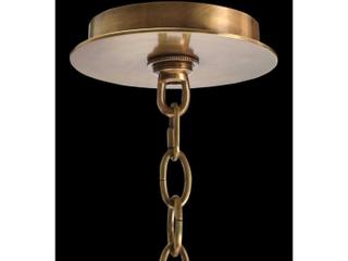 John Richard 6-Light Acrylic Antique Brass Clear Candelabra Chandelier