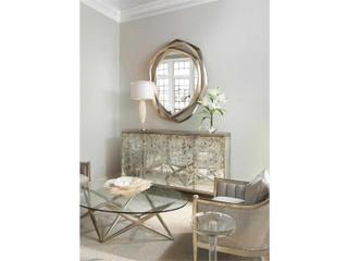 John Richard Greys Champagne / Silver Leaf Oval Wall Mirror
