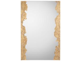 Wakame Rectangular Wall Mirror in Washed Gold and Gold Coast Finish