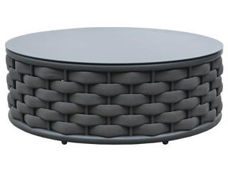 Schnupp Patio Savannah Rope Aluminum Charcoal Round Coffee Table