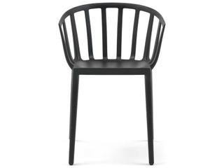 Kartell Outdoor Venice Matte Black Resin Dining Arm Chair  (Sold in 2)
