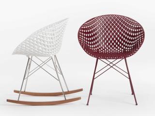 Kartell Smatrik Oak Wood Brown Arm Dining Chair  (Sold in 2)