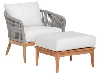 Kingsley Bate Special Order Lucia Teak Cushion Ottoman