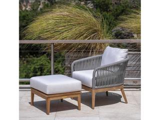 Kingsley Bate Special Order Lucia Teak Cushion Ottoman