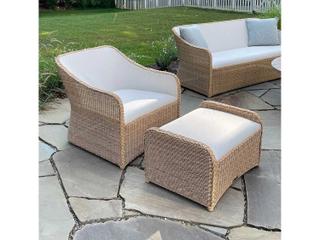 Kingsley Bate Special Order Quogue Wicker Cushion Ottoman