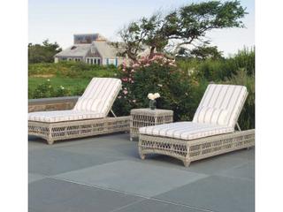 Kingsley Bate Special Order Southampton Wicker Cushion Chaise Lounge with Wheels