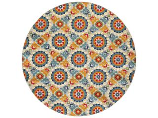 Calla 7-Foot 10-Inch Round Indoor Outdoor Area Rug in Ivory Multi