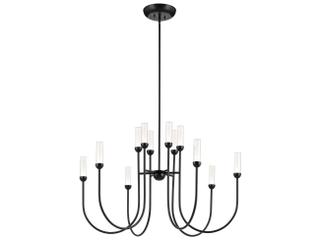Kichler Moraine 12-Light Black Cylinder Chandelier