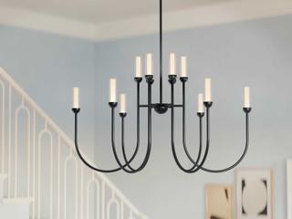 Kichler Moraine 12-Light Black Cylinder Chandelier