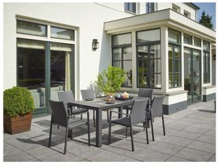 Kettler Concept Aluminum Lava Rectangular Ceramic Top Patio Dining Table