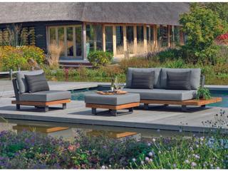 Kettler Fitz Roy Aluminum Lava Modular Outdoor Patio Lounge Chair in Natte Charcoal