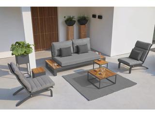 Kettler Life Felix Lava teak comforma Steel Aluminum Cushion Lounge Chair