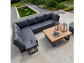 Kettler Life Nevada Lava Canvas Soot Aluminum Cushion Lounge Set