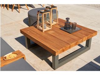 Kettler Life Nevada Lava Canvas Soot Aluminum Cushion Lounge Set