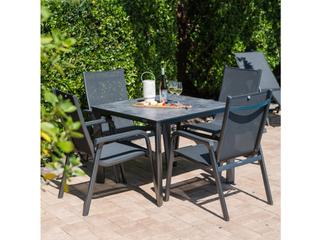 Kettler Basic Plus Grey Grey Aluminum Dining Set