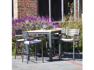 Kettler Elba Charcoal Teak Cast Silver Aluminum Cushion Bar Set