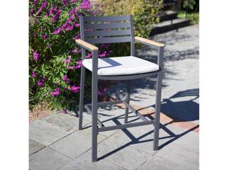 Kettler Elba Charcoal Teak Cast Silver Aluminum Cushion Bar Set