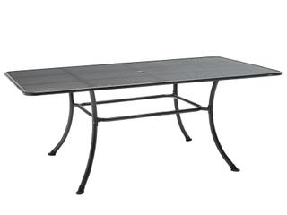 Kettler Mesh Steel Gray Rectangular Patio Dining Table with Umbrella Hole