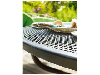 Kettler Mesh Steel Gray Round Outdoor Patio Bistro Table