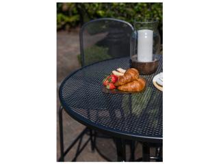Kettler Mesh Steel Iron Gray Round Patio Bar Table with Umbrella Hole